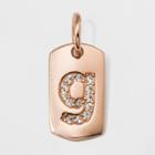 Sterling Silver Initial G Cubic Zirconia Pendant - A New Day Rose Gold, Rose Gold - G