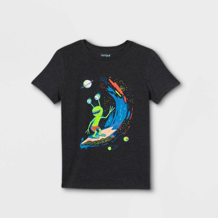 Boys' Alien Graphic Short Sleeve T-shirt - Cat & Jack Charcoal Heather