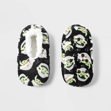 Toddler Boys' Star Wars: The Mandalorian Baby Yoda Slippers - Black