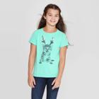 Petitegirls' Short Sleeve Flip Sequin Cat T-shirt - Cat & Jack Green S, Girl's,