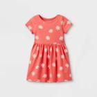 Toddler Girls' Printed Knit Short Sleeve Dress - Cat & Jack Coral