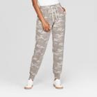 Women's Camo Print Mid-rise Ankle Length Jogger Pants - Knox Rose Gray M, Women's,