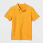 Boys' Short Sleeve Pique Uniform Polo Shirt - Cat & Jack Gold