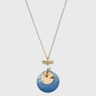 Disc Drop Pendant Necklace - A New Day Blue