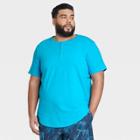 Men's Big & Tall Supima Cotton Henley T-shirt - All In Motion Turquoise Blue