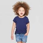 Toddler Girls' Short Sleeve Solid T-shirt - Cat & Jack Navy