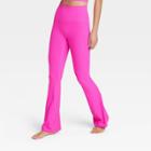 Women's Rib Flare Leggings - All In Motion Vibrant Pink