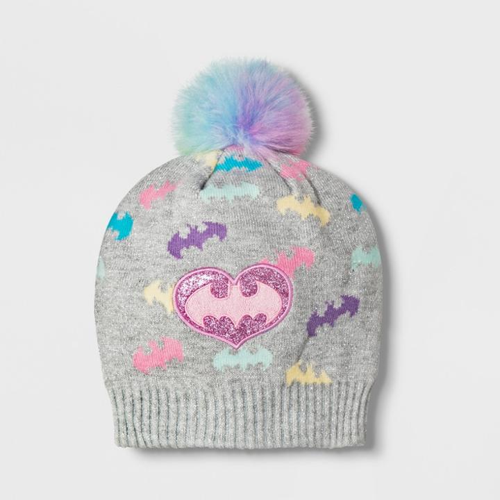 Boys' Dc Comics Batgirl Pom Beanie - Gray