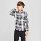 Boys' Flannel Button-down Shirt - Cat & Jack Gray