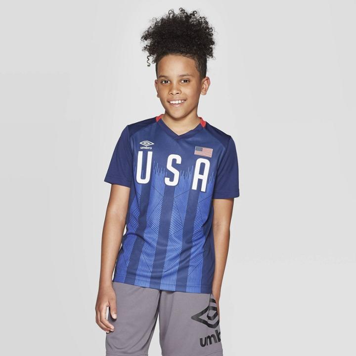 Umbro Boys' Usa Soccer Jersey - Navy Blue