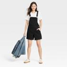 Women's Denim Boyfriend Shortalls - Universal Thread Black