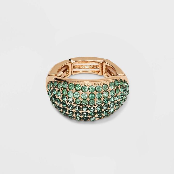 Rhinestones With Stretch Rings - A New Day Green