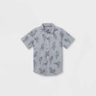 Boys' Bird Print Button-down Short Sleeve Shirt - Cat & Jack