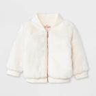 Baby Girls' Fur Bomber Jacket - Cat & Jack Cream