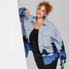 Women's Plus Size Cozy Shacket - Wild Fable Light Blue