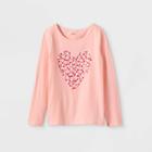 Girls' Adaptive Valentines Day Long Sleeve T-shirt - Cat & Jack Pink
