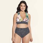 Women's Slimming Control Bikini Top - Beach Betty By Miracle Brands Multi Tropical S,