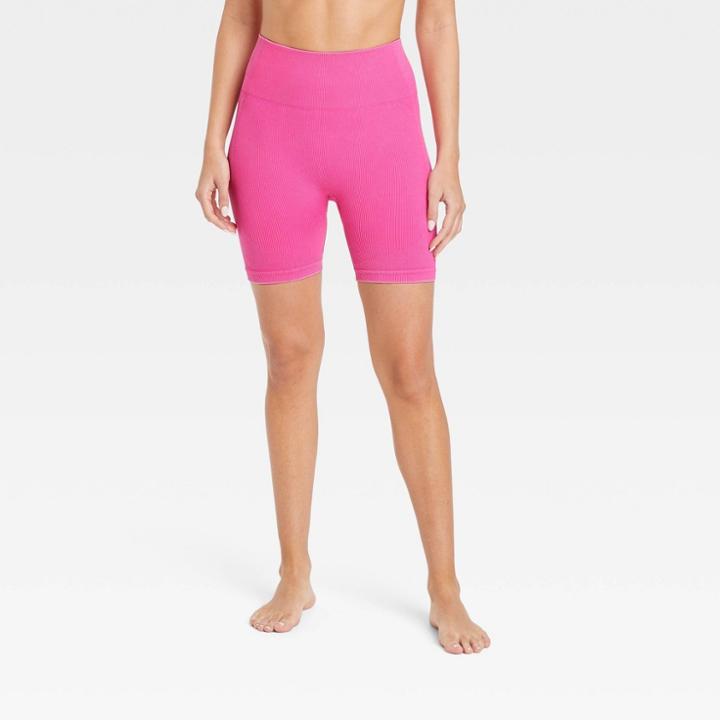Women's High-rise Seamless Bike Shorts 6 - Joylab Berry Pink