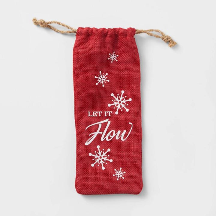 Spirit Burlap Gift Bag Red - Wondershop