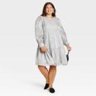 Women's Plus Size Long Sleeve Tiered Babydoll Dress - A New Day