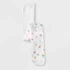 Girls' Cherry Print Tights - Cat & Jack White S, Girl's, Size: Small, White Red