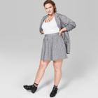 Women's Plus Size Plaid Mini Skirt - Wild Fable Gray