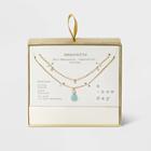 Semi-precious Amazonite With Cubic Zirconia Duo Necklace - A New Day Green