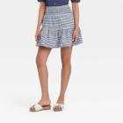 Women's High-rise Tiered Mini A-line Skirt - Universal Thread Gingham Check Blue