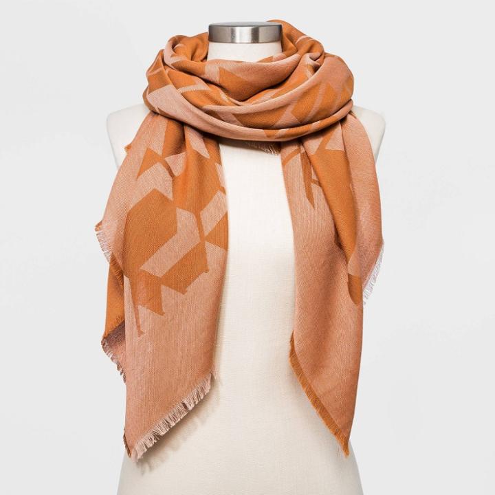 Women's Jacquard Wrap Scarf - Universal Thread Clay, Blue