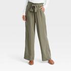 Women's High-rise Wide Leg Pants - Knox Rose Olive Green