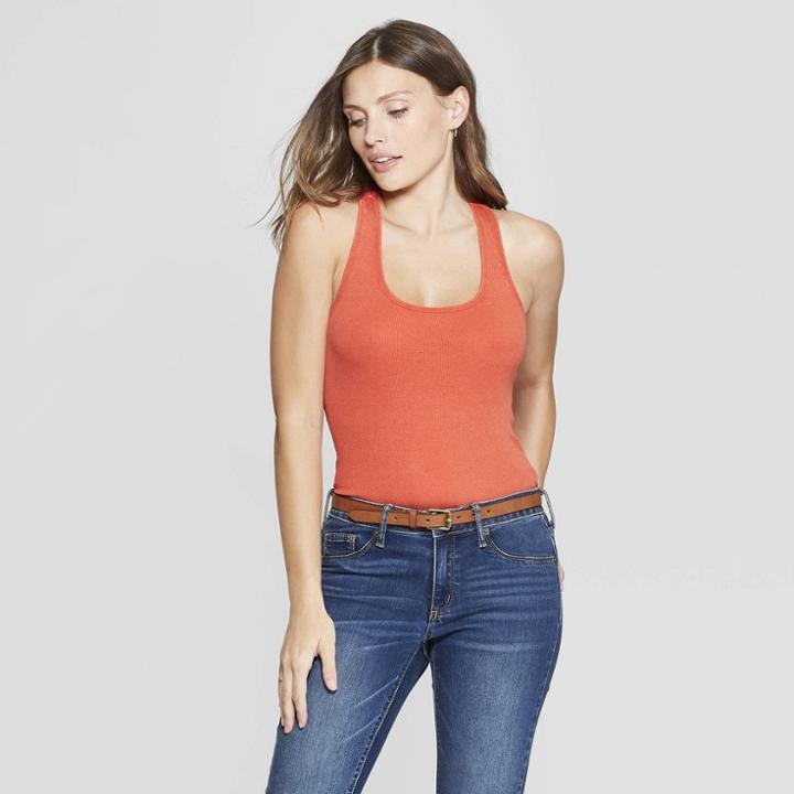 Women's Rib Racerback Tank Top - Universal Thread Orange