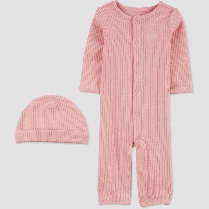 Baby Girls' 2pc Heart Converter Nightgown - Just One You Made By Carter's Pink