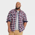 Men's Big & Tall Heavyweight Flannel Button-down Shirt - Goodfellow & Co Navy Blue
