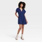 Women's Short Sleeve Dress - Universal Thread Navy Blue