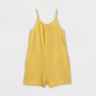 Girls' Sleeveless Romper - Cat & Jack Light Mustard Yellow