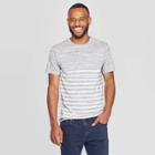 Men's Striped Standard Fit Novelty Crew T-shirt - Goodfellow & Co Gray