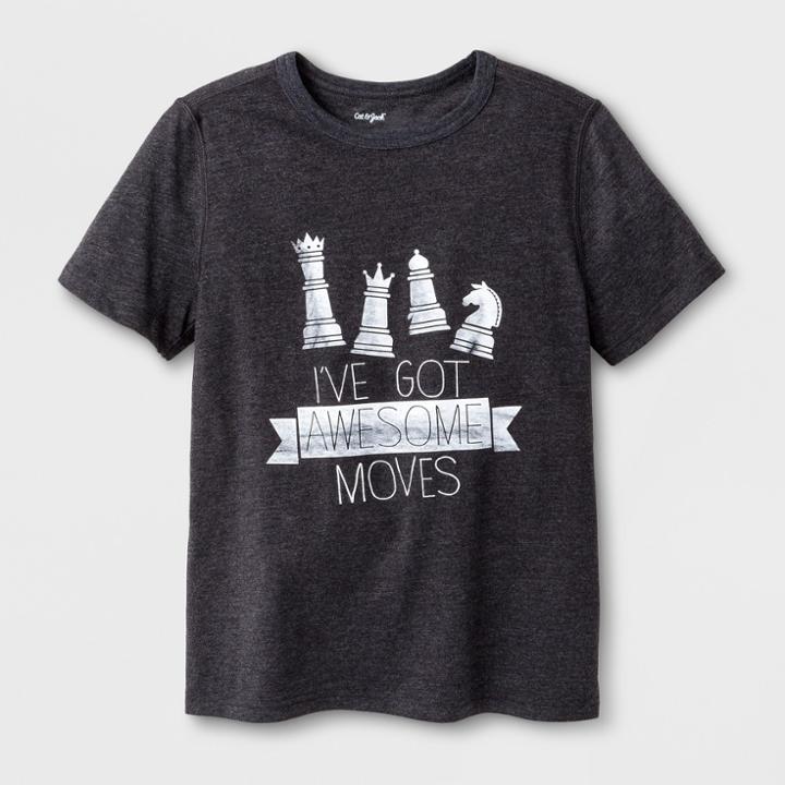 Boys' Adaptive Short Sleeve Chess Graphic T-shirt - Cat & Jack Black