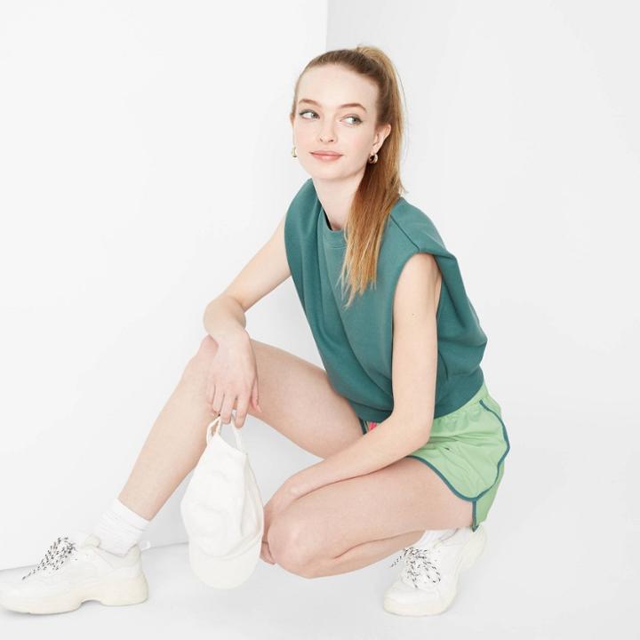 Women's Muscle Tank Sweatshirt - Wild Fable Teal