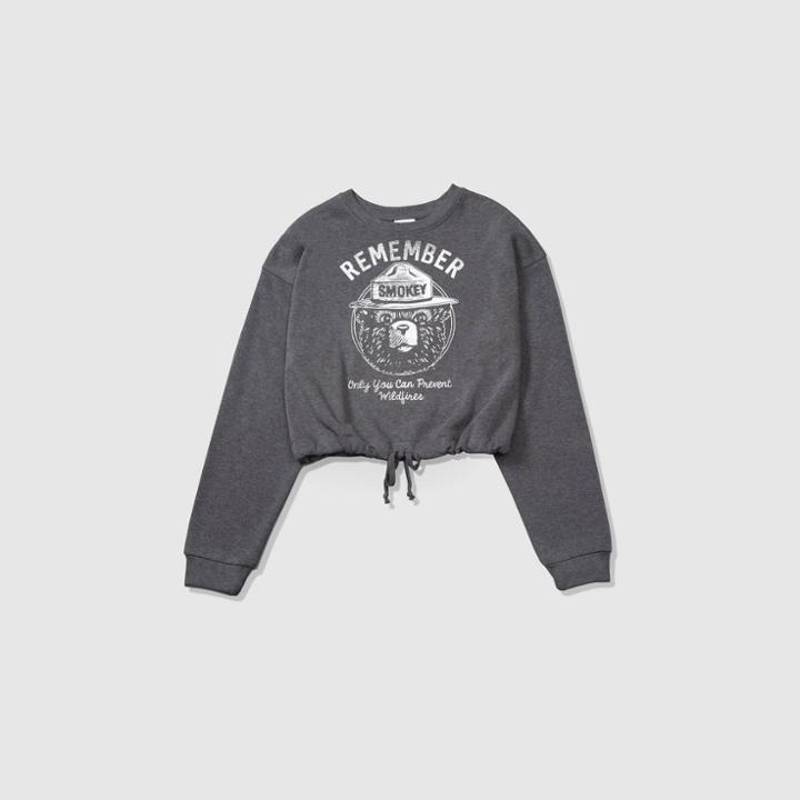 Women's Smokey Bear Clinched Sweatshirt (juniors') - Charcoal Xs, Women's, Gray