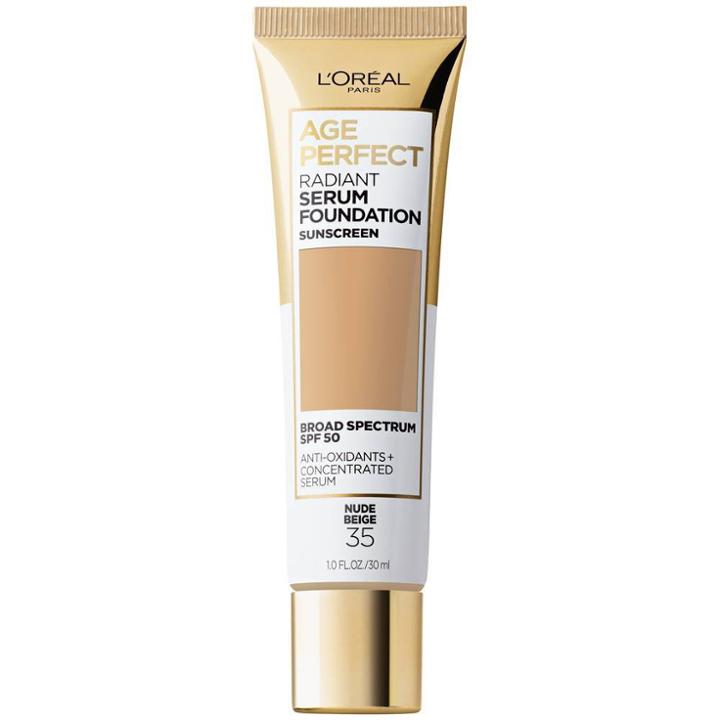 L'oreal Paris Age Perfect Radiant Serum Foundation With Spf 50 Nude Beige