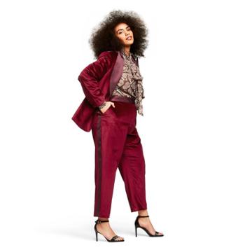 Women's Plus Size Velvet Straight Leg Ankle Pants - Altuzarra For Target Red