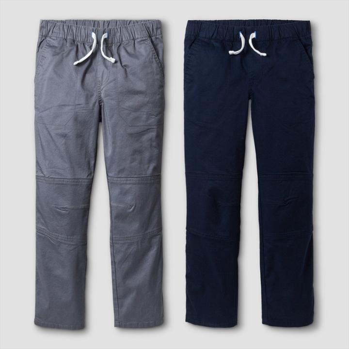 Big & Tall Boys' 2pk Pull-on Pants - Cat & Jack Gray/blue