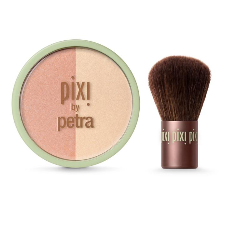 Pixi By Petra Beauty Blush Duo + Kabuki .36oz - Peach Honey, Peach