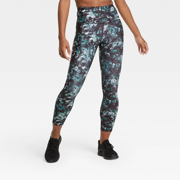 Women's Printed Sculpted High-rise 7/8 Leggings 25 - All In Motion Black S, Women's,