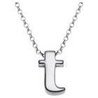 Distributed By Target Women's Sterling Silver 't' Initial Charm Pendant -