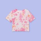 Girls' Tie-dye Boxy Short Sleeve T-shirt - More Than Magic Neon Peach/pink