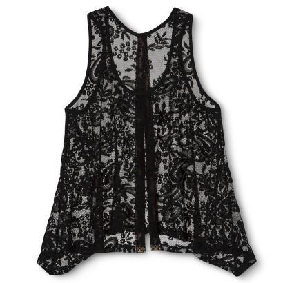 Lily Star Junior's Open Back Lace Tank - Black