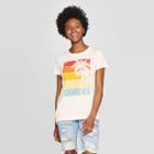 Women's Short Sleeve Scoop Neck North Florida Sunset Graphic T-shirt - Awake White
