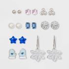 No Brand Cube Stone Mitten Star Snowflake Boxed Novelty Earrings, Women's,