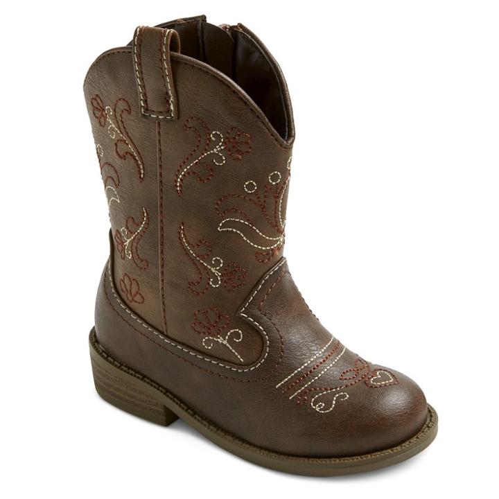 Toddler Girls' Chloe Classic Cowboy Western Boots Cat & Jack - Brown